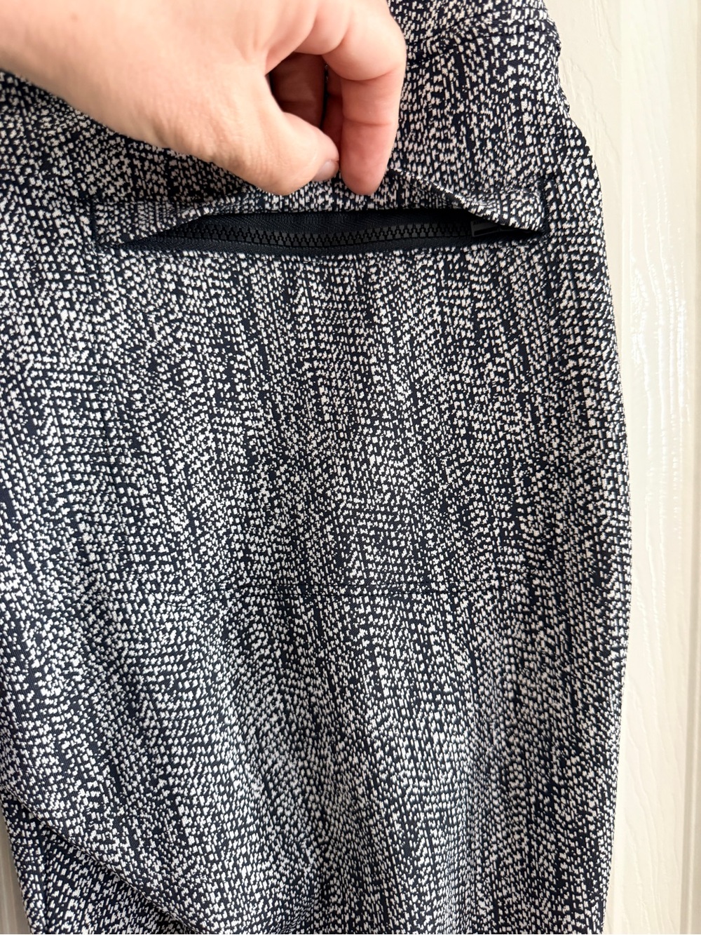 Athleta Delancey Textured Moto Black & White Leggings - Picture 7 of 10